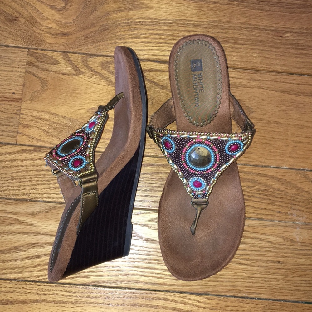 ❗️White Mountain Wedge Sandals